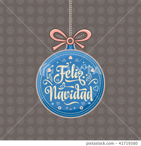 插图素材: feliz navidad. xmas card on spanish language. 查看全部