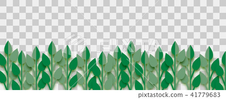 图库插图 lush plant paper origami vector