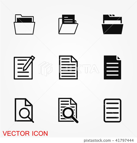 插图素材: file icon vector, flat sign