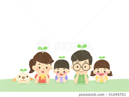 表情 笑/笑脸 vector - enjoy spring season with happy family