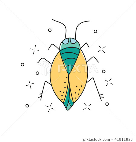 插图素材: beetle hand drawn doodle icon insect beetle vector