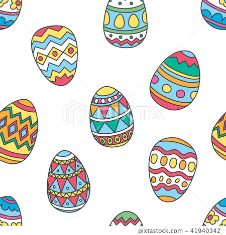 插图素材: easter eggs vector seamless pattern background