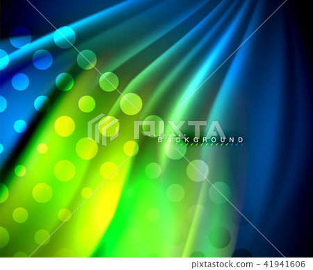 图库插图: neon holographic fluid color wave for web, wallpaper