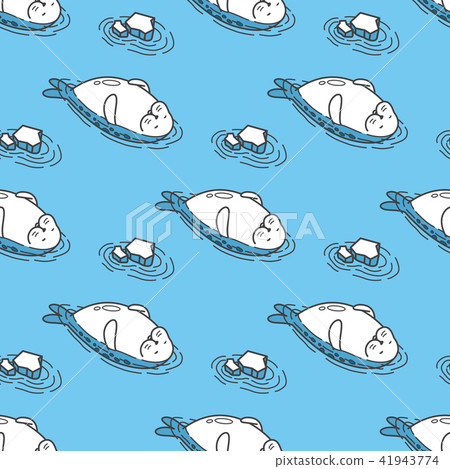 插图素材: seal sea lion seamless pattern vector walrus ice