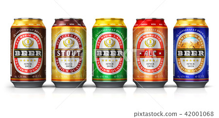 插图素材: set of beer cans isolated on white background 查看全部