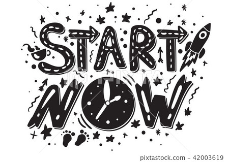 插图素材: start now slogan