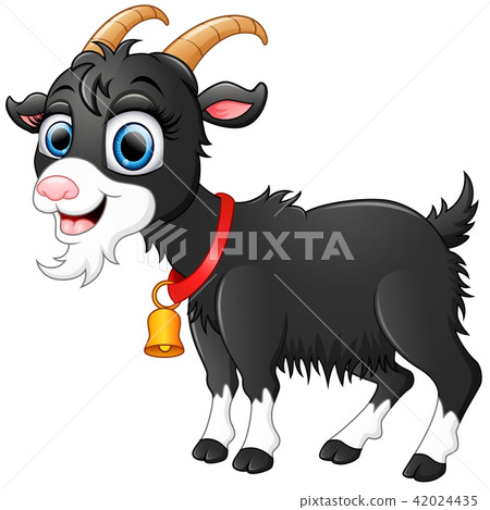 图库插图: illustration of cute black goat cartoon