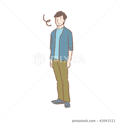 插图素材: 中年男性手绘插图