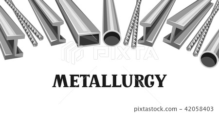 图库插图: rolled metal products banner.