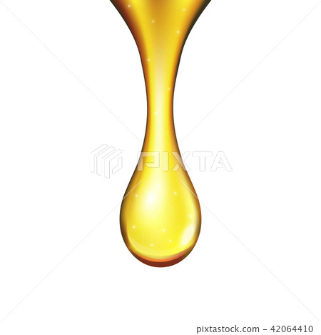 of realistic olive fuel golden liquid yellow oil drop