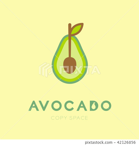 插图素材: avocado fruit with spoon logo icon set design 查看全部