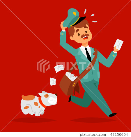 插图素材: postman delivery man character vector courier