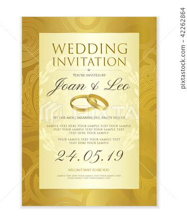 图库插图: wedding invitation design template (save the date