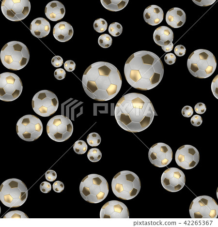 Golden Soccer Balls Isolated On Black Stock Illustration 42265367