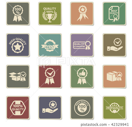 插图素材: quality icon set