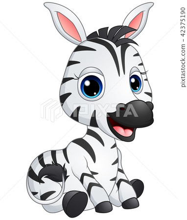 插图素材: vector illustration of cute baby zebra cartoon