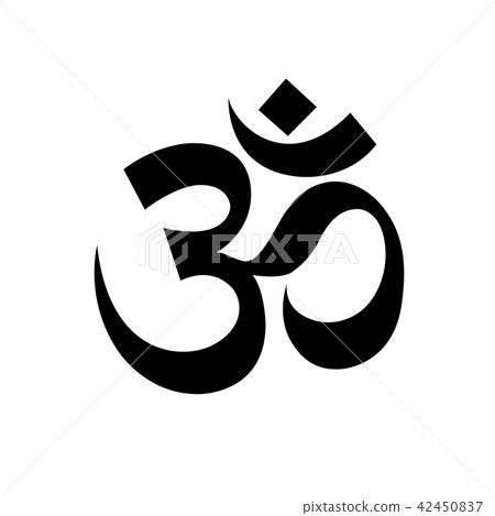 图库插图: hindu om symbol - religious sign of buddhism