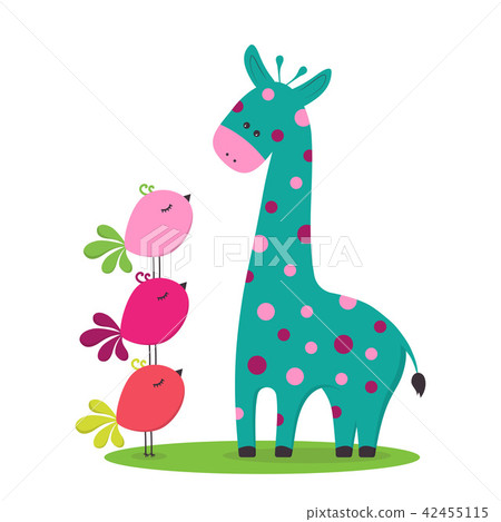 插图素材: cartoon cute giraffe