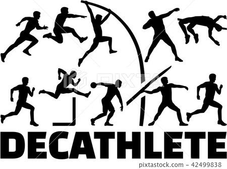 插图素材: decathlon silhouette of athletics 查看全部