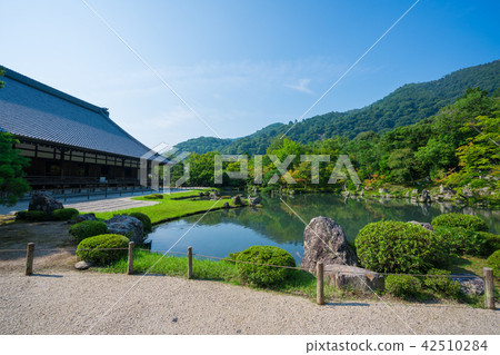 图库照片 天龙寺 索亘奇池 曹源池庭园