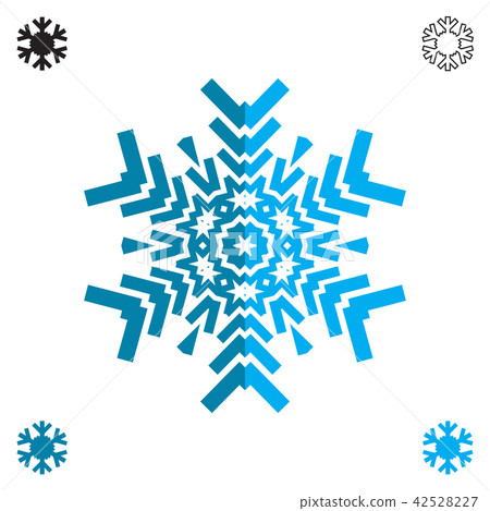 插图素材: snowflake blue flat icon isolated