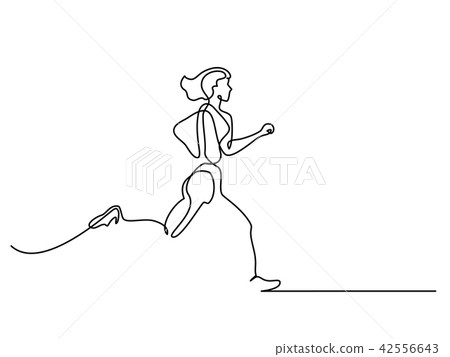 图库插图: sport running woman on white background.