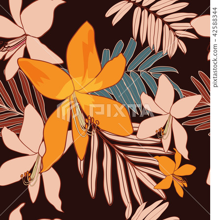 插图素材 leaf seamless pattern