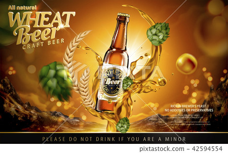 插图素材: craft wheat beer ads