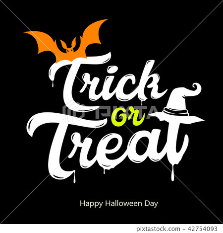 图库插图 vector trick or treat white message design