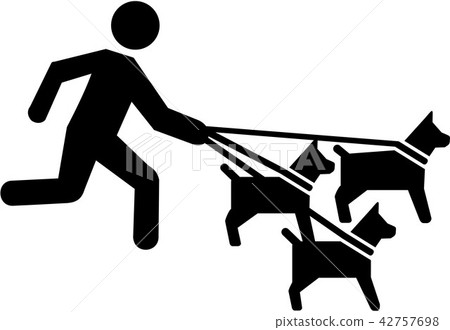 插图素材: dog sitter pictogram