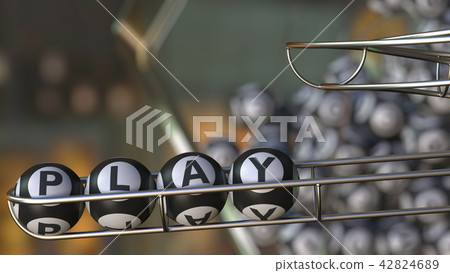 插图素材: lotto balls make up play word. 3d rendering