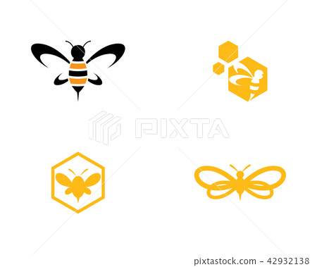 插图素材: bee logo template vector icon