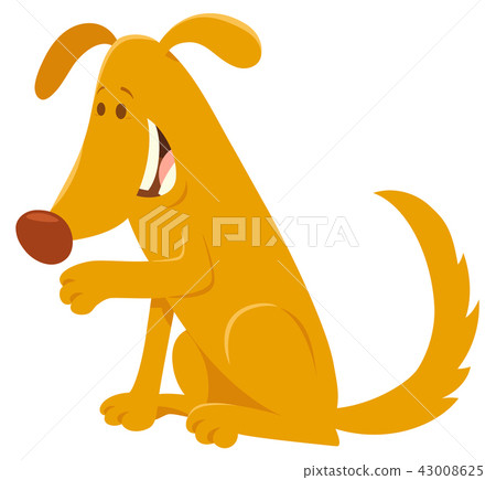 插图素材: happy yellow dog cartoon character
