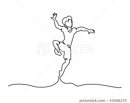 happy boy jumping