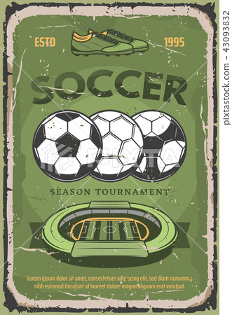 soccerfootball,football和soccer 图库插图: football or soccer sport vector retro poster