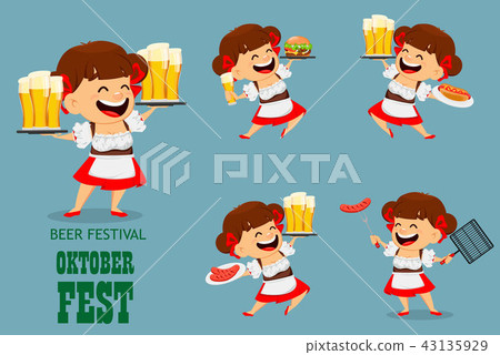 beer festival,fairy tales 插图素材: oktoberfest, beer festival. funny woman 查看全部
