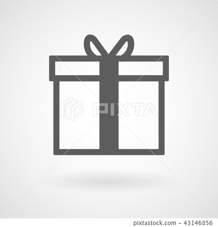 插图素材: gift box icon on white background, vector