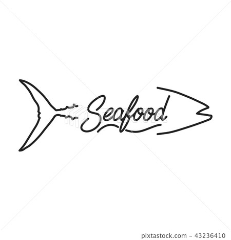 seafood lettering illustration.