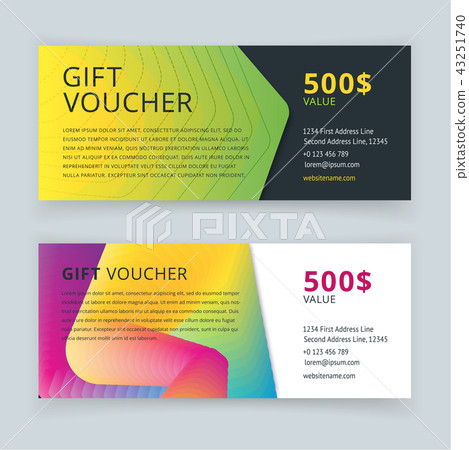 插图素材: gift voucher template with pattern