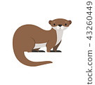 插图素材: cute brown otter funny animal character vector