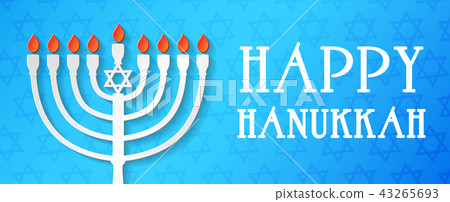 插图素材: concept of card for happy hanukkah. vector.