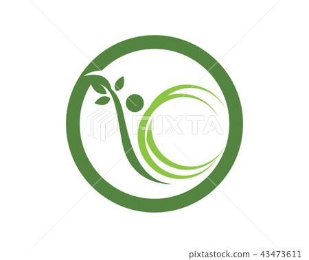 图库插图 people leaf green nature health logo and symbols