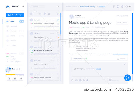 插图素材: email message interface with send form