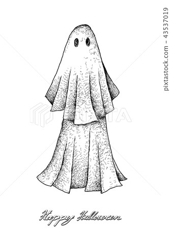 插图素材: hand drawn of ghost for halloween celebration 查看全部