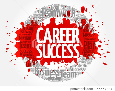 插图素材: career success word cloud collage