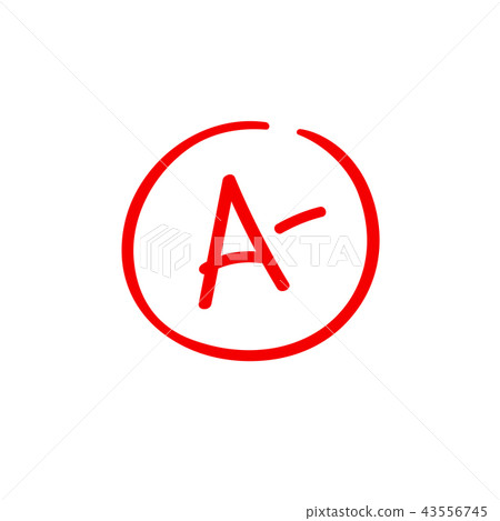 插图素材: a minus examination result grade latter mark.