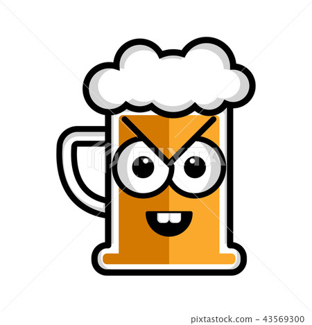 插图素材: angry beer cartoon character