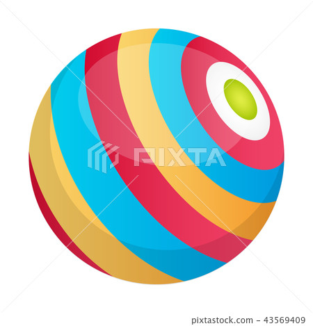 beach ball,rubber ring 插图素材: isolated beach ball icon
