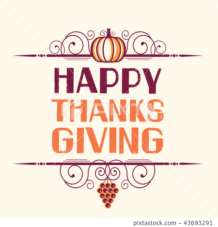 图库插图: happy thanksgiving lettering typography poster
