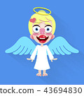 插图素材: beautiful cute little angel with a smile